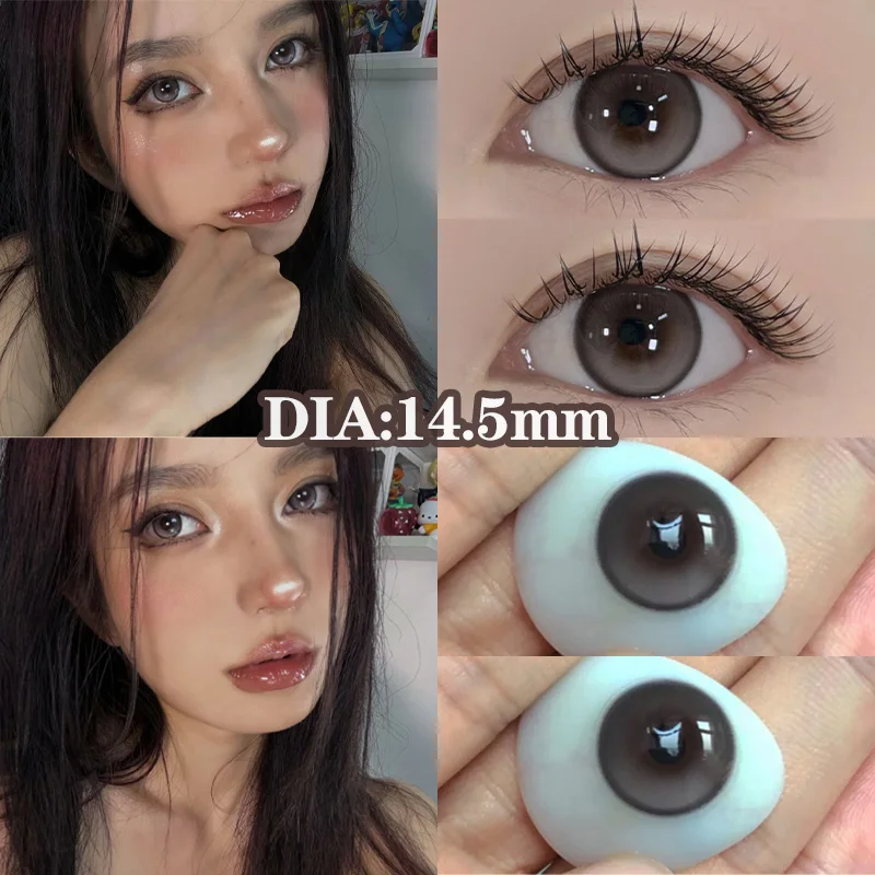 Mill Creek 2pcs/Pair Cosmetic Contact Lens Natural Contact Lenses For Eyes Prescription with Diopter Large Diameter Eye Lens