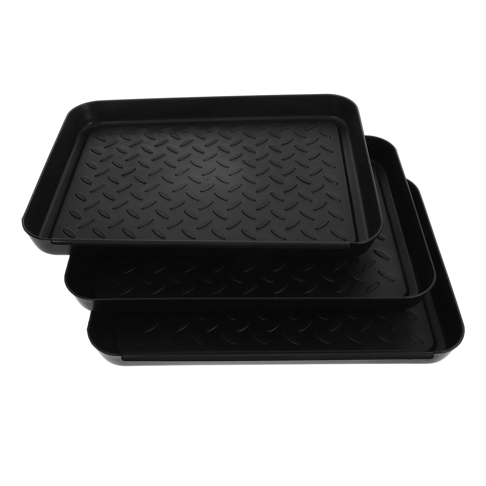 

3 Pcs Tray Square Shoes Storage Plate Plastic Indoor Shoe Trays Trays Car Sundries Indoor Shoe Rack Hallway Household