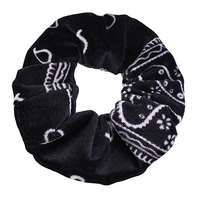 3PCS/4PCS/7PCS Velvet Paisley elastic headband Hair tie Ponytail rope view 6