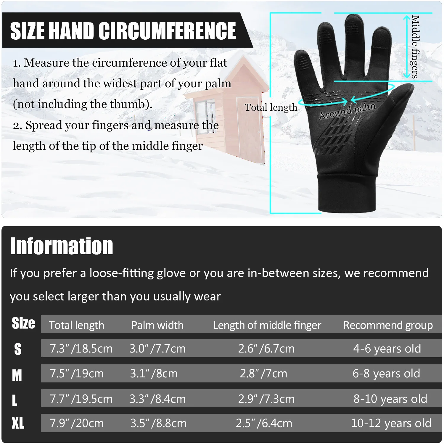 Winter Warm Gloves Thermal Windproof Ski Gloves for Cold Weather Men Women