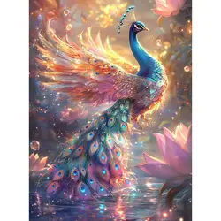 SDOYUNO Diamond Embroidery Peacock Round Diamond Paintings Kit With Rhinestones Animal Mosaic Sale Diy Gift