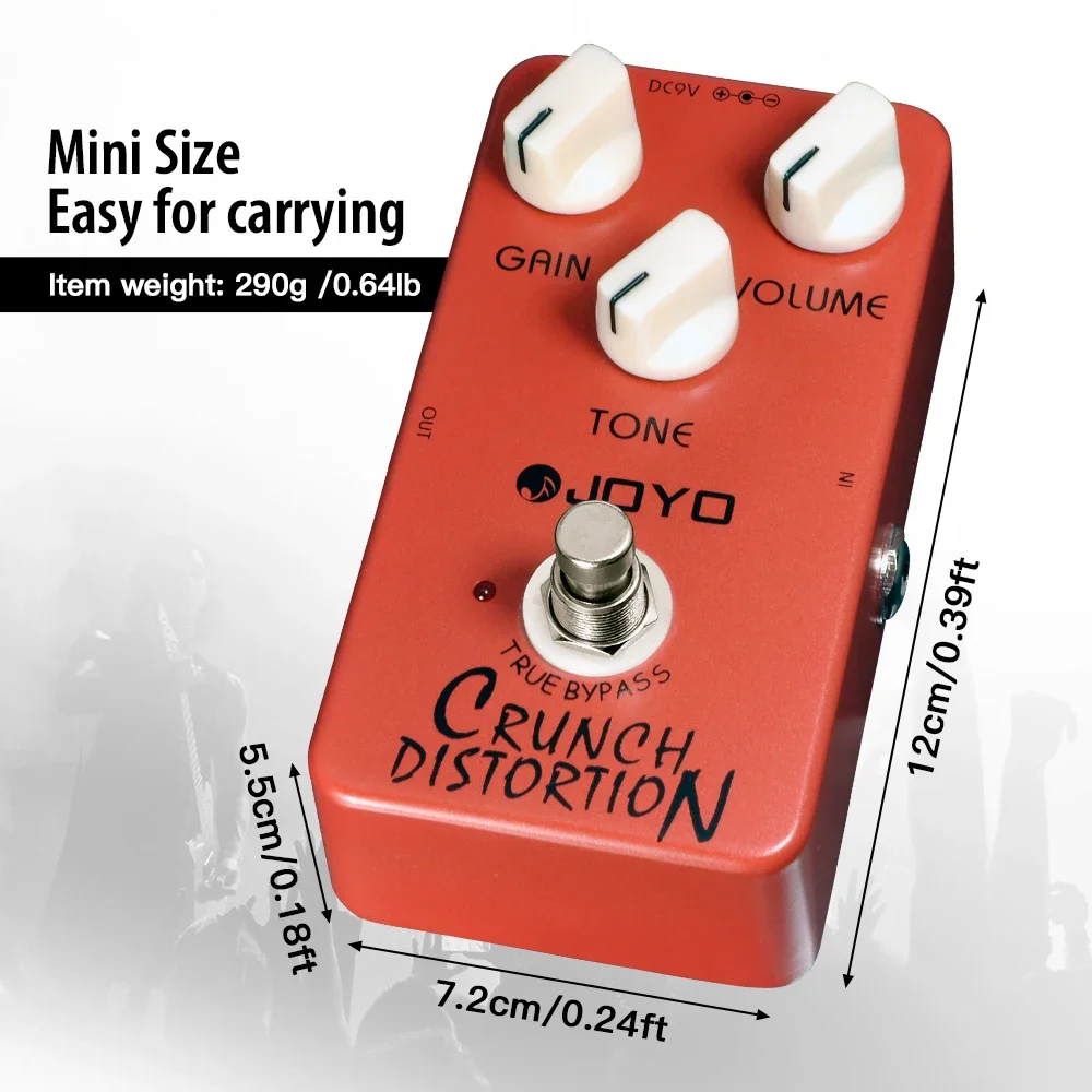 JOYO JF-03 クランチディストーション エレキギターエフェクトペダル クラシックブリティッシュロックディストーションエフェクト ギターパーツ＆アクセサリー