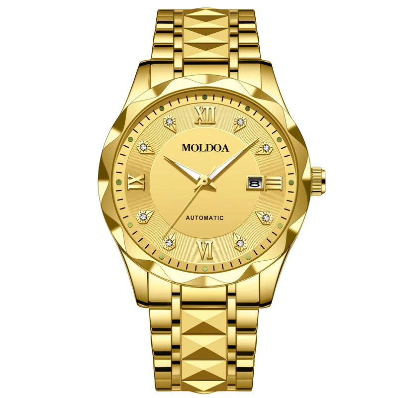 

Мужские часы Мужские поддельные механические часы со светящимся календарем Водонепроницаемая деловая двусторонняя пряжка-бабочка