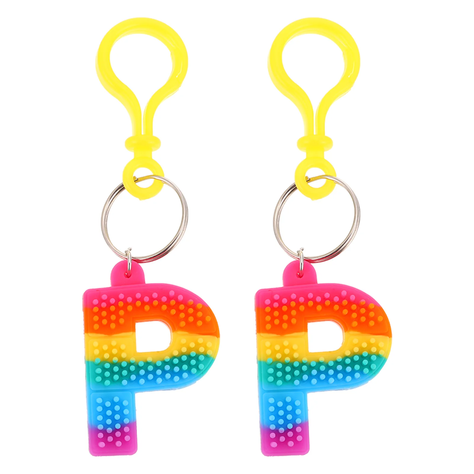 

2 Pcs Decors Colorful Letter Pendants Creative Key Car Ornaments Alphabet