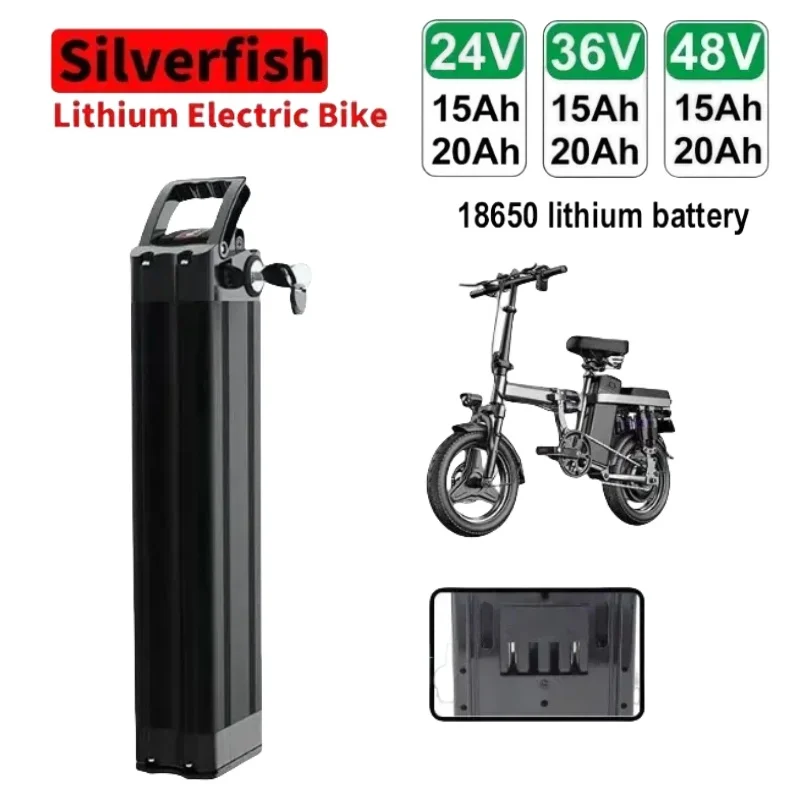 500W 36V 20AH Silver Fish Long endurance Battery Pack 1000W 48V 36V 24V Silverfish Lithium Battery 18650 21700 Bateria