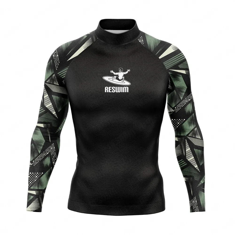 Męskie stroje kąpielowe do surfingu Rash Guard z długim rękawem Kombinezon do surfingu Ochrona przed promieniowaniem UV Podstawowa skóra Nurkowanie