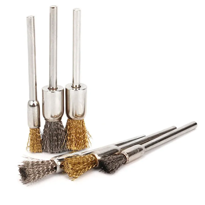 Spazzole in filo di acciaio da 50 mm Ruota per lucidatura Mini spazzola spazzolata 4 pezzi per la rimozione della ruggine Lucidatura e sbavatura su superfici metalliche