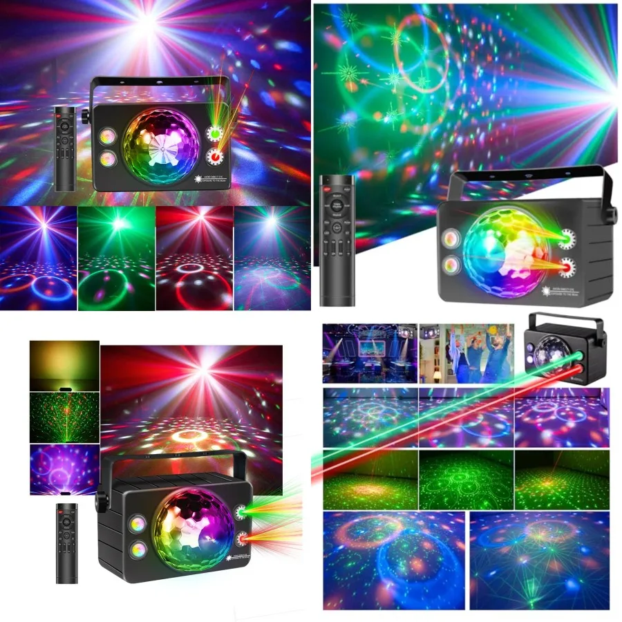 

Party Lights Disco Ball Light Party Lights DJ Disco Lights LED Stage Strobe Lights Sound Activated with Remote Control for for