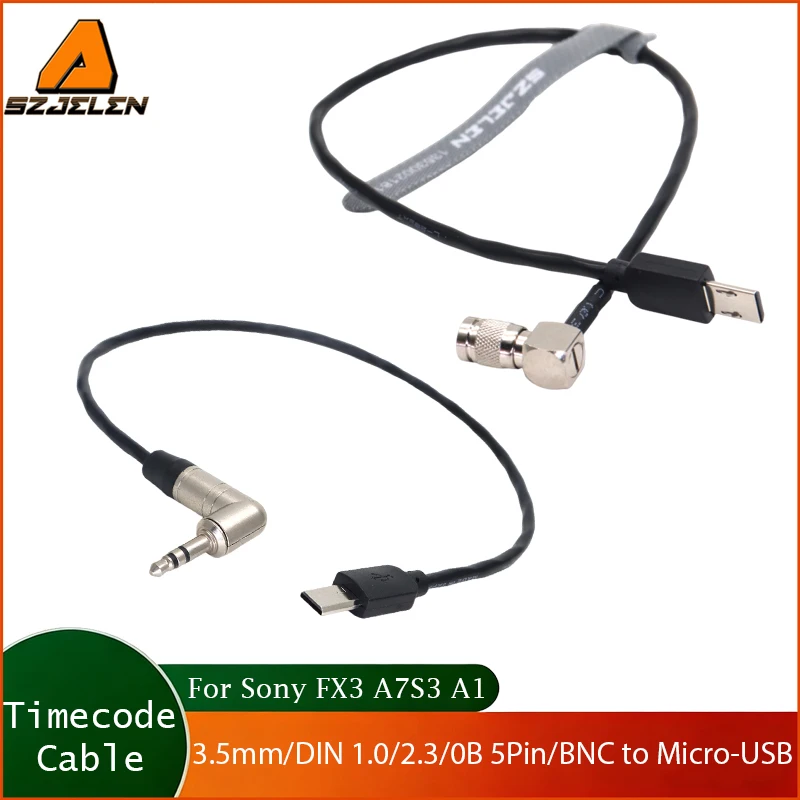 1PC Tentacle Sync Time Code Cable 3.5mm/DIN 1.0/2.3/0B 5Pin/BNC to Micro-USB For Sony FX3 A7S3 A1 Timecode Cable