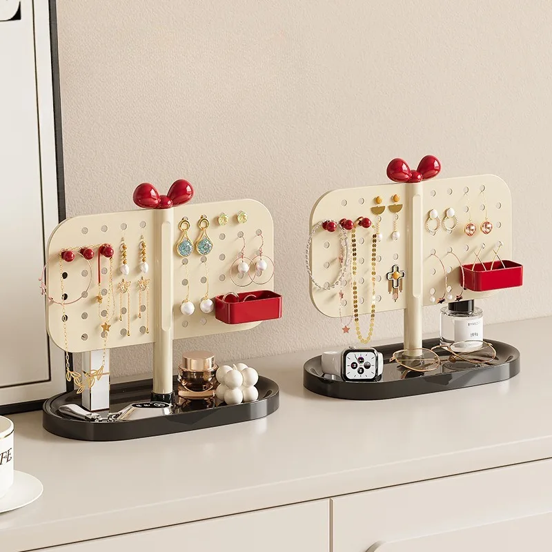 

Подставка-органайзер для украшений в форме бабочки (1 шт.) с перфорированной доской и лотком для хранения колец и серег