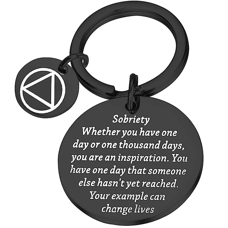 Sobriety Keychain Addiction Recovery Gift, AA Alcoholic Gifts