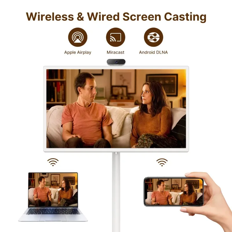 

Smart Home Fitness Entertainment Movable Charging Screen Built-In Dual Speaker High-Definition Camera Smart Interactive Displays