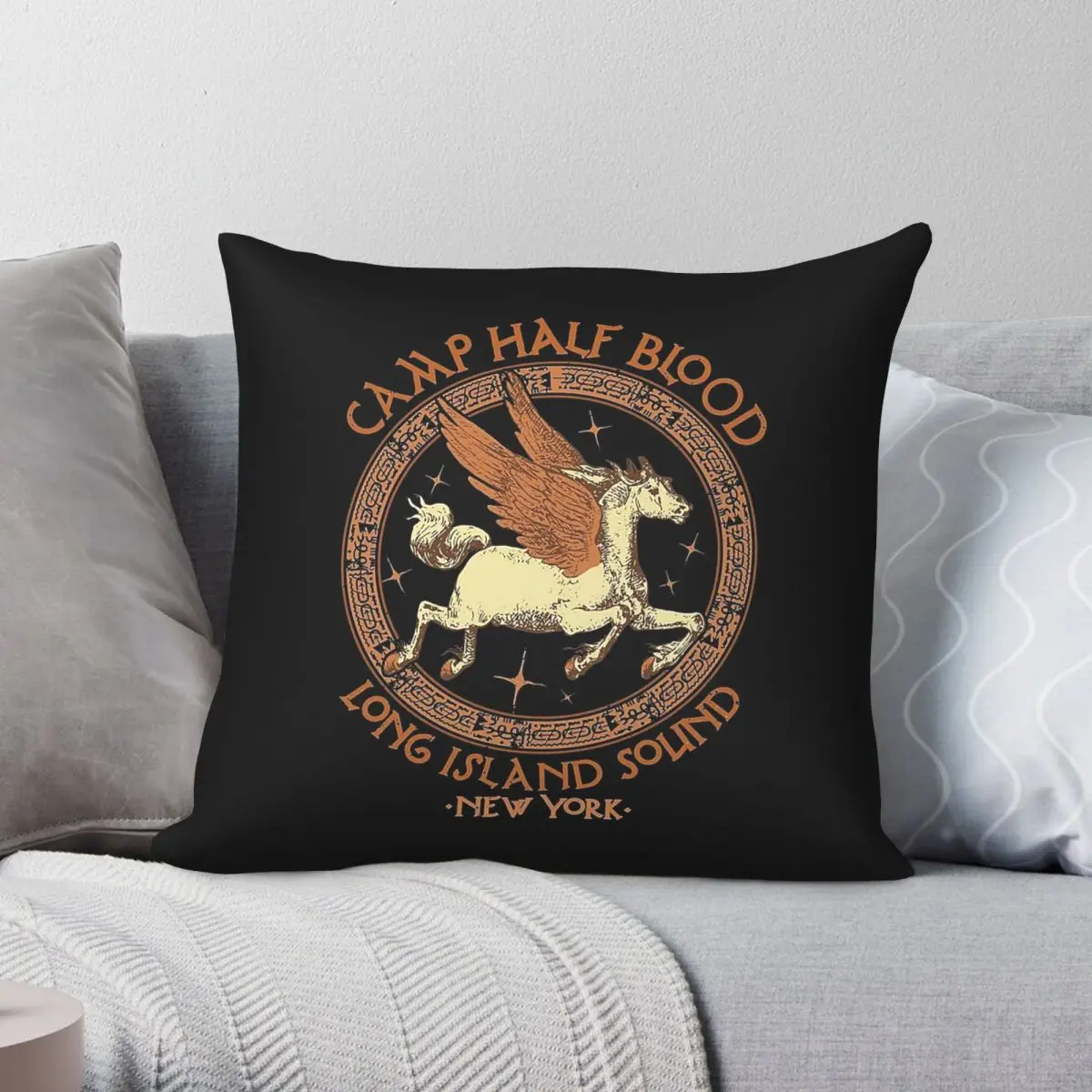 Camp Half Blood Long Island Sound Square Pillowcase Polyester Linen Velvet Pattern Zip Decor Sofa Cushion Cover Wholesale