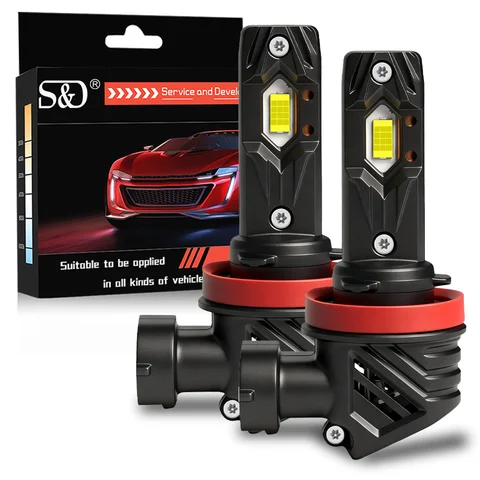 Светодиодные лампы S&D 30000LM H8 H11 Canbus для фар, 9005 HB3 9006 HB4 H7, белые противотуманные фары 6000K CSP для автомобиля, диодные лампы для авто
