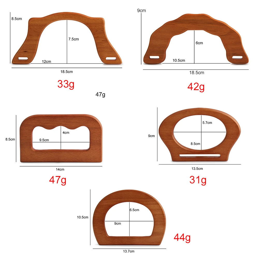 4/10/50PCS Camel D-shaped Wooden Handles For Woven Bag Handbag Purse Tote Shoulder Frame Handcrafted DIY Replacement Accessories