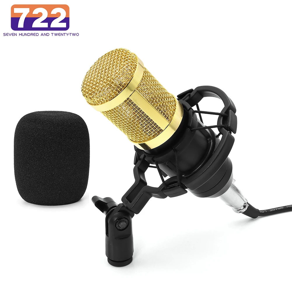 BM 800 Karaoke Microphone Metal Condenser Recording Microphone for KTV Radio Braodcasting Singing Recording Computer MIC