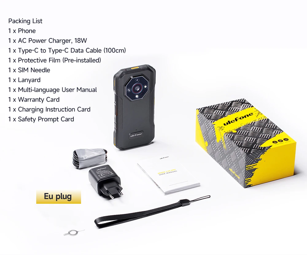 Ulefone Armor X32 Pro 5G Rugged Phone Android 14 16GB+256GB Dimensity 6300 Octa Core 64MP Camera NFC IP68/IP69K Waterproof