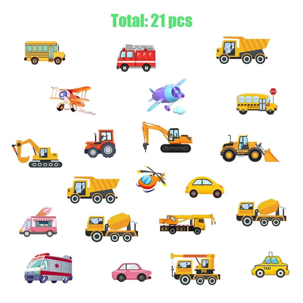 Luminous Car Wall Sticker 21Pcs Set Day Night Dual Color Glow in Dark Truck Airplane Decals for Boys Bedroom Home Decoration view 4