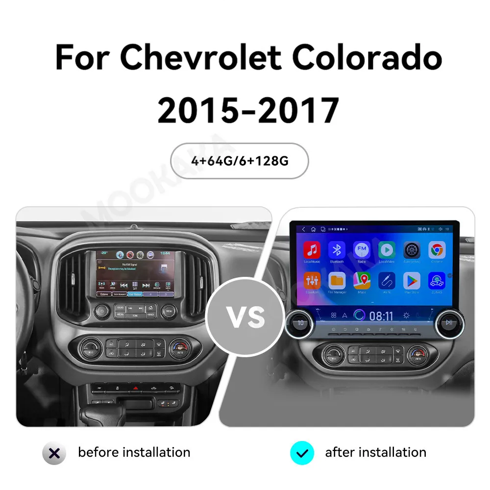 13.3 ''Android สําหรับ Chevrolet COLORADO 2015-2017 รถวิทยุเครื่องเล่นมัลติมีเดียออโต้สเตอริโอ CarPlay DSP GPS วิทยุระบบอัจฉริยะ