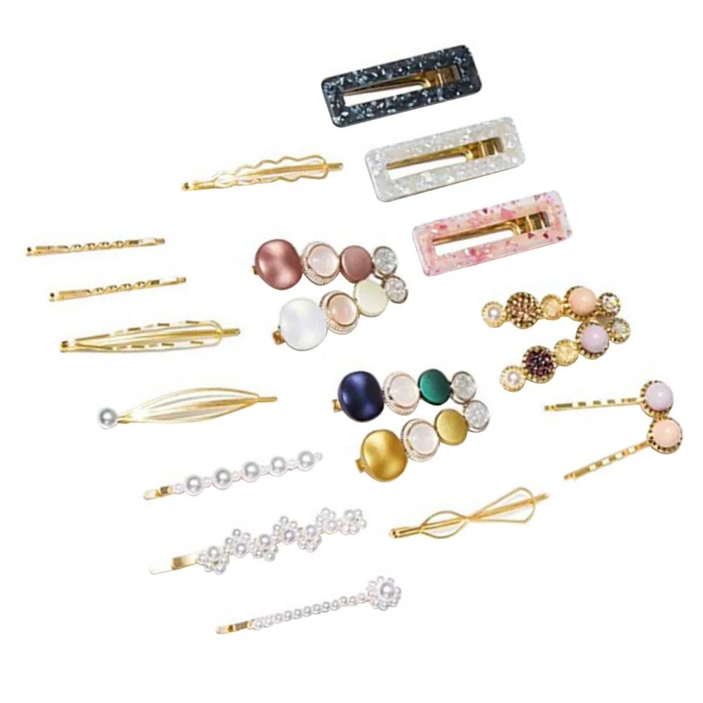 

20pcs Imitation Pearl Hair Clips Acrylic Barrettes Durable Grip Strong Hold Elegant Stylish Suitable All Hair Styles Women Girls