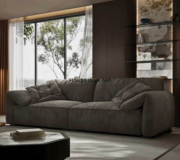 Living room straight row Italian minimalist Nordic down fabric sofa