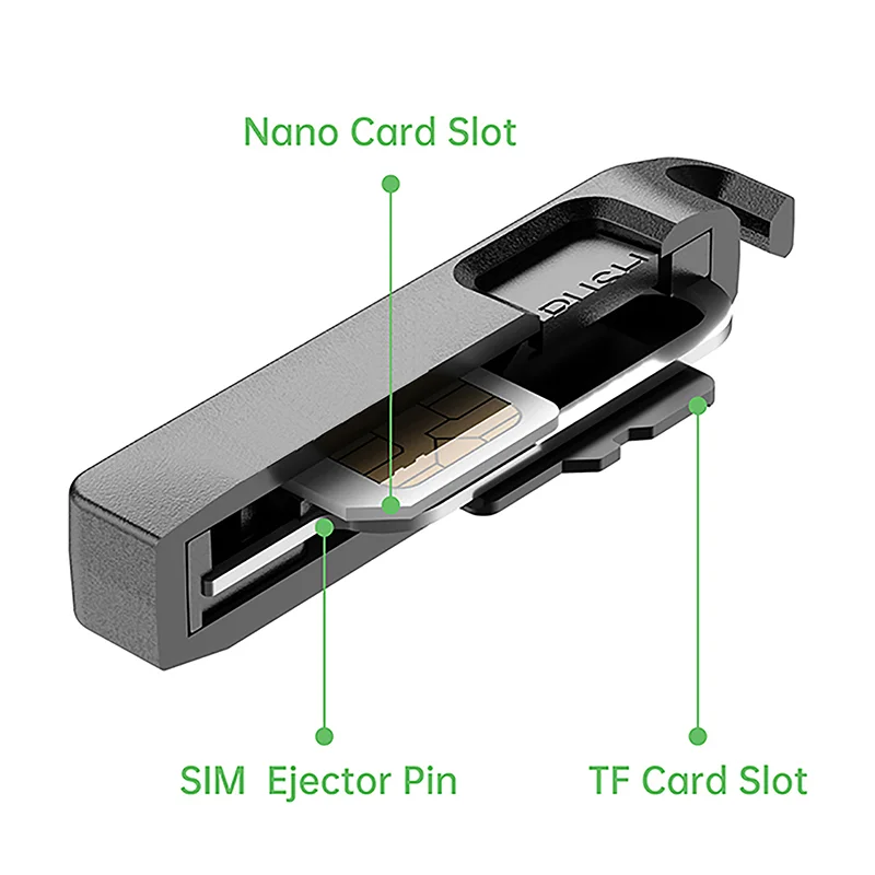 Многофункциональный слот для карт, ящик для хранения TF SIM-карты, слот для хранения эжектора со шнурком, анти-потерянный игольчатый штифт для удаления SIM-карты, 1 шт.