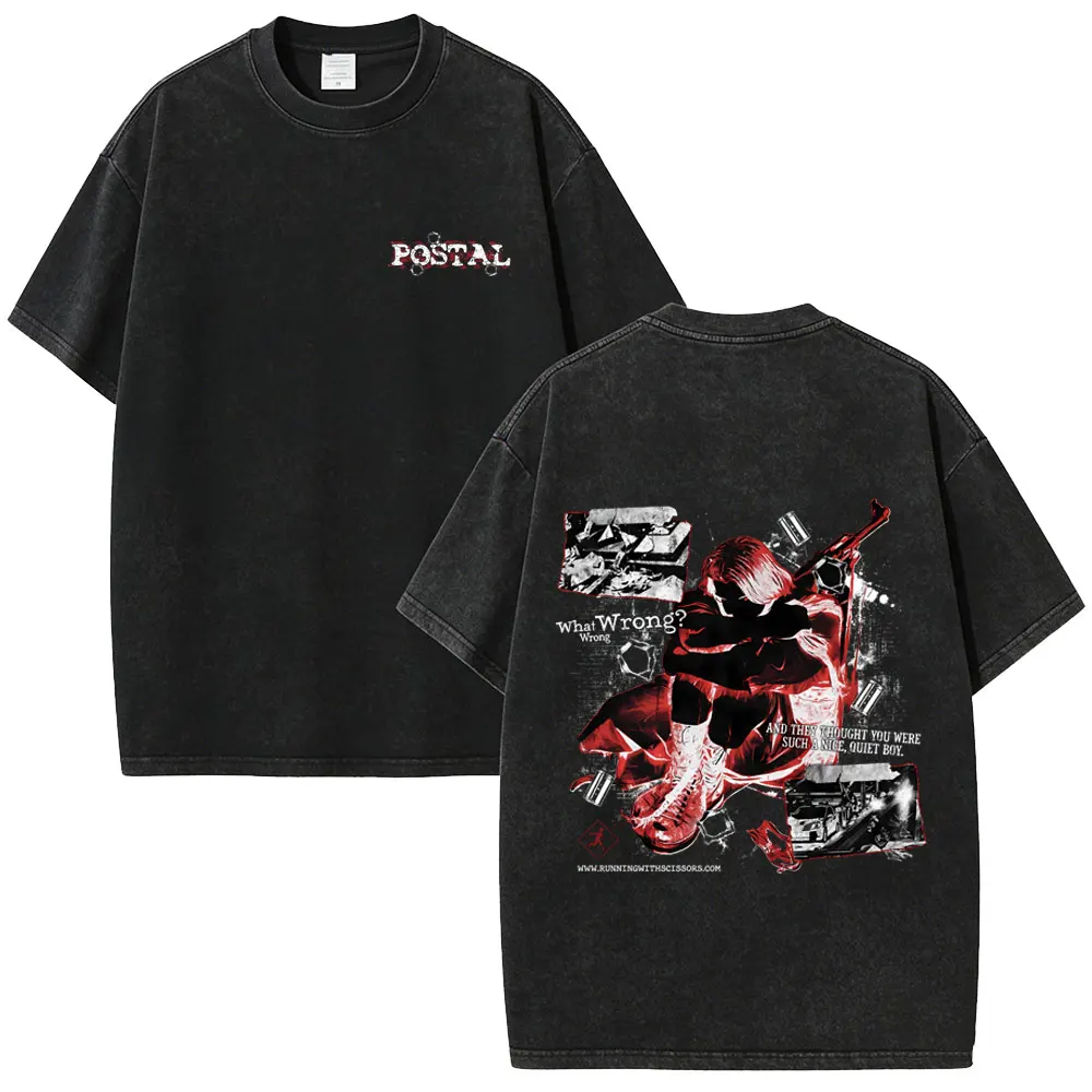 Postal Dude Vintage Acid Washed T Shirt Men Women Horror Gothic