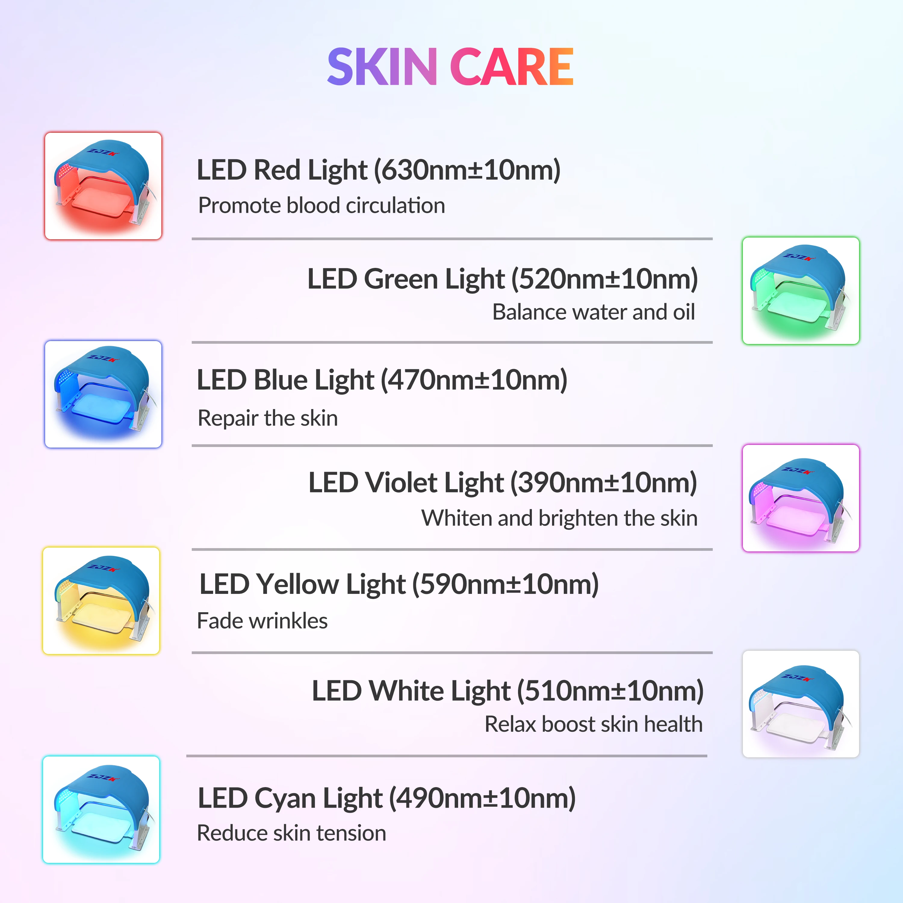 ZJZK maschera Nir a luce rossa 660nm 850nm 940nm fototerapia rimozione facciale terapia Led per viso e collo aumenta il trasferimento di nutrienti