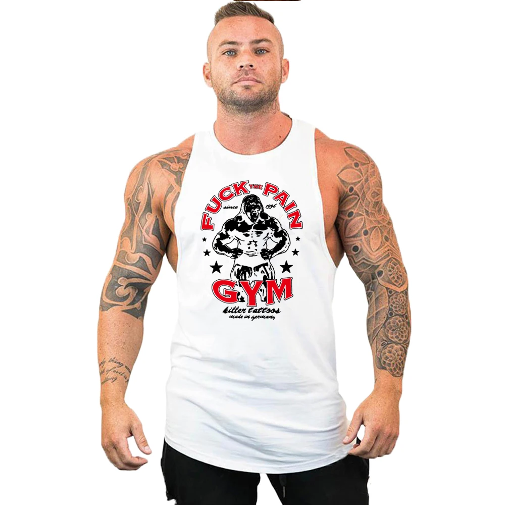 

Новинка 2024, мужские хлопковые майки, рубашка, жилет для тренажерного зала и фитнеса, мужская повседневная одежда без рукавов для бодибилдинга и спорта, Мужская одежда для тренировок