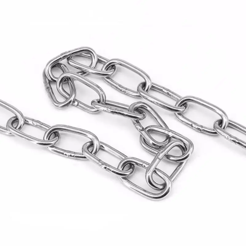 1 Meter Hanging Chain Link 304 Stainless Steel Lifting Chain Rope for Home Outdoor Camping Swing Pet Traction 2/3/4/5/6mm