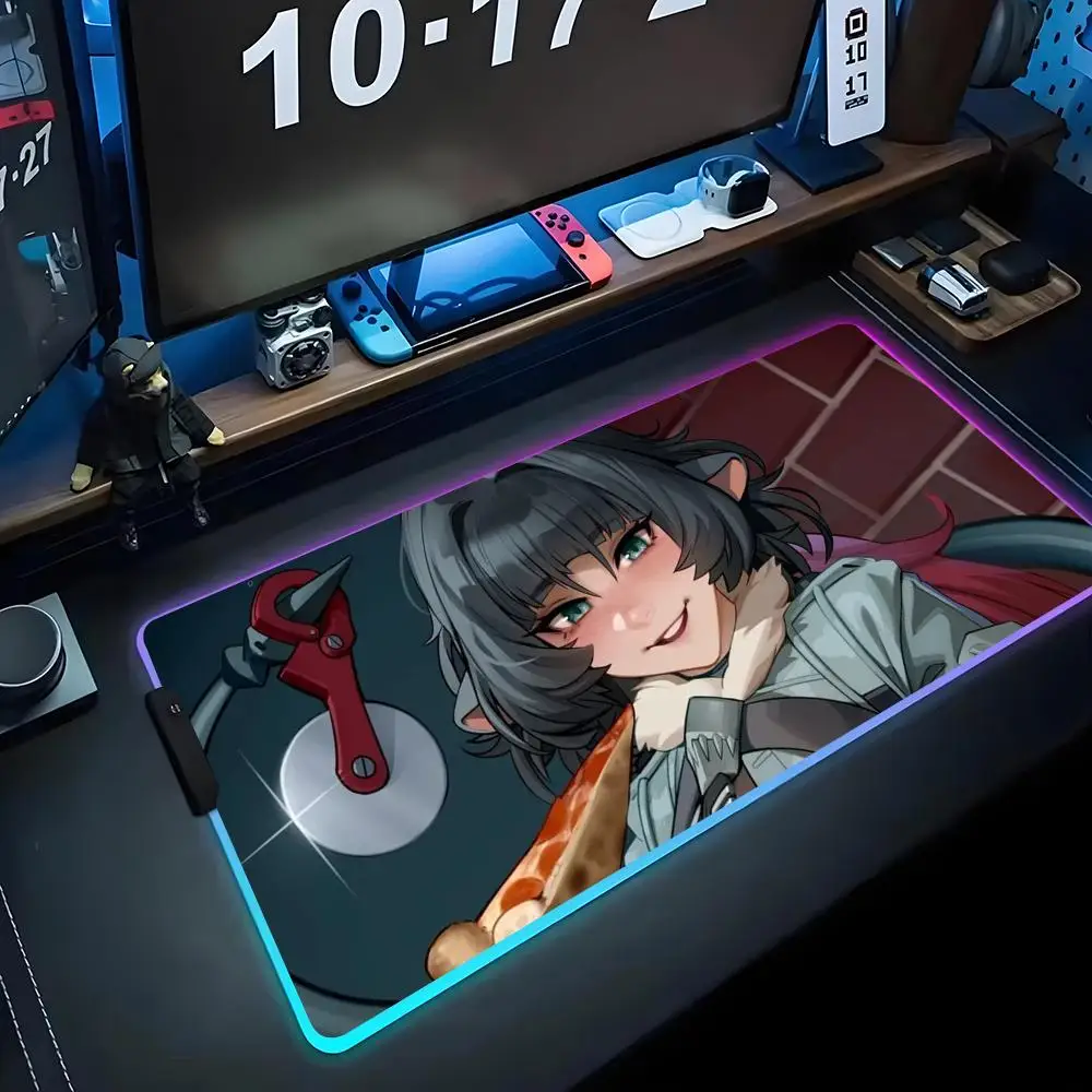 

Коврик для мыши Jane Doe RGB, игровой коврик для мыши с LED-подсветкой, большой светящийся коврик для ПК, настольный коврик для клавиатуры с подсветкой