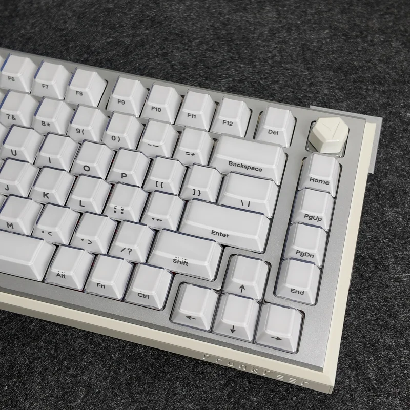 Crystal jelly side-engraved white original factory design, highly simple and uniquePC+ABSMaterial123Key adapts to cross-axisCher