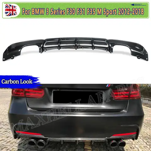 Rear Lip Diffuser Replace FOR BMW F30 F31 3 Series 318d 320i 330i 340i 2012-2018 M SPORT REAR BUMPER DIFFUSER CARBON Look 8 best sales bmw msport - №3
