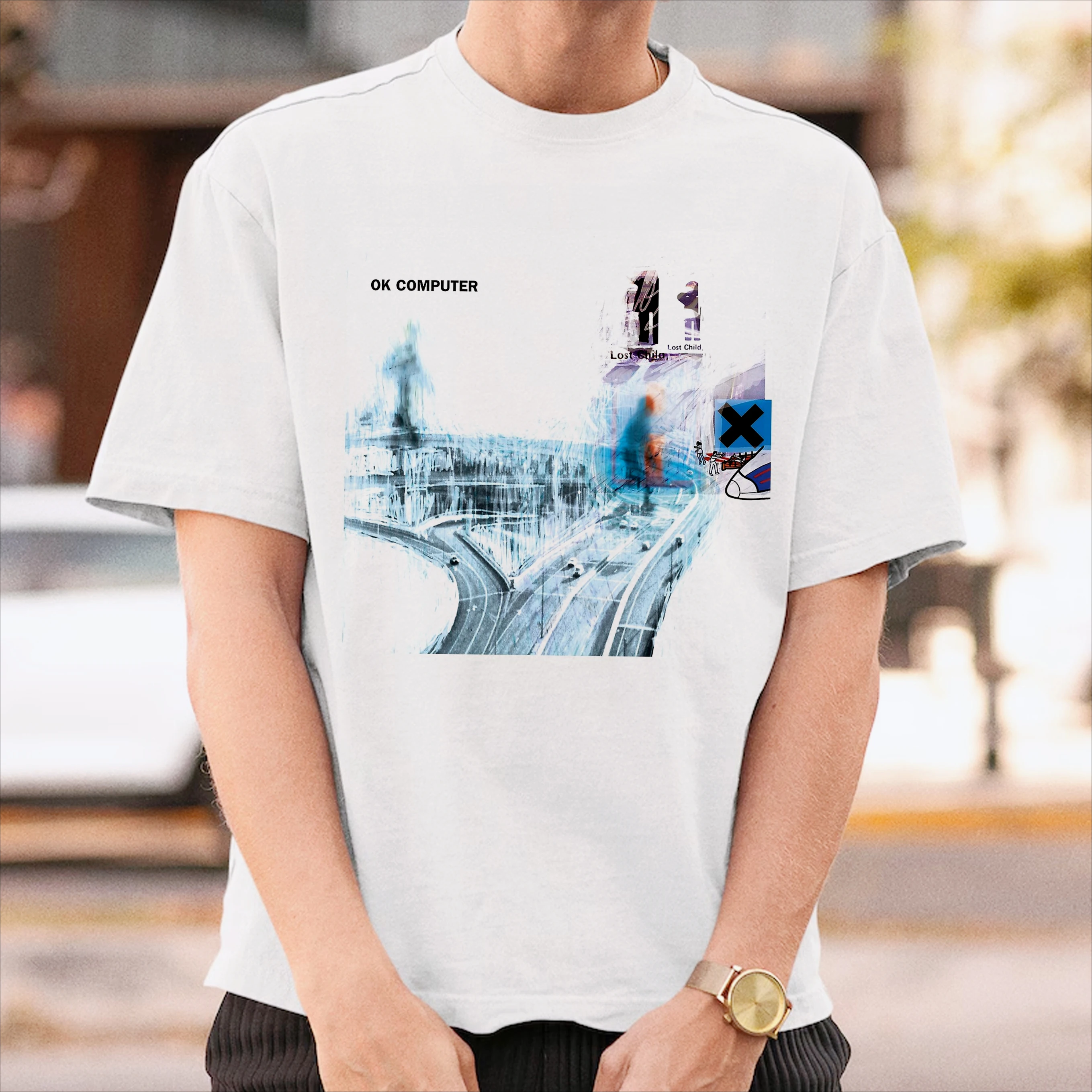 Radiohead The Bend Graphic Print Short Sleeves T-shirt Men Women Summer 90s Retro Rock Music T-shirt Casual Y2K Streetwear Tops