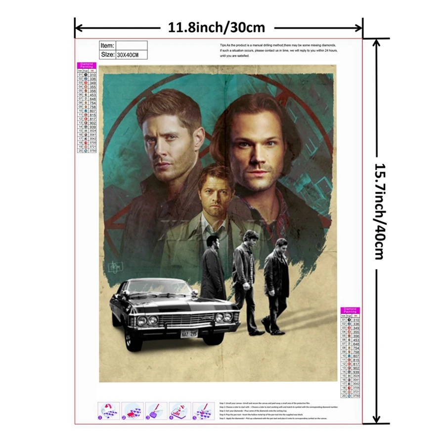 Supernatural 5D DIY Diamond Painting Embroidery Popular Tv Series Cross Stitch Mosaic Handmade Gift Home Decor New Collection