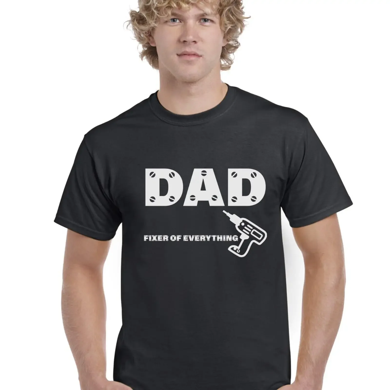T Shirt Dad Fixer of Things Erwachsene Herren Top Geschenk Neu Vatertag vintage Washed Breathable homme streetwear Unisex