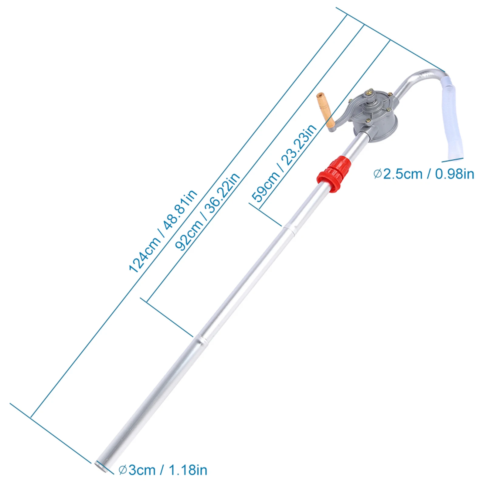 Aluminum Alloy Rotary Hand Crank Oil Barrel Drum Pumping Diesel Fuel Barrel Pump Drum Pump Hand Oil Pump Rotary