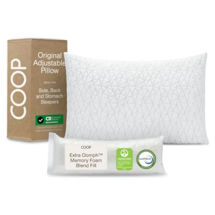 

Original Adjustable Pillow, Size Bed Pillows for Sleeping, Cross Cut Memory Foam Pillows - Medium Firm Back, Stomach and Side S