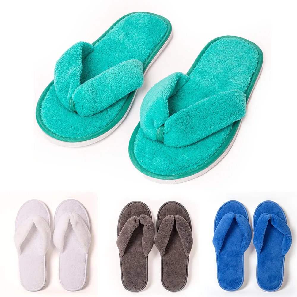 Women Solid Color Coral Fleece Slippers Soft Non-disposable Home Hospitality Slippers Party Gifts for Wedding Guests Slippers