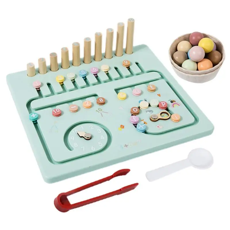 

Abacus For Kids Math Colorful Eco-Friendly Math Manipulatives Kindergarten Board Games Wooden Multi-Functional Counting Toys for