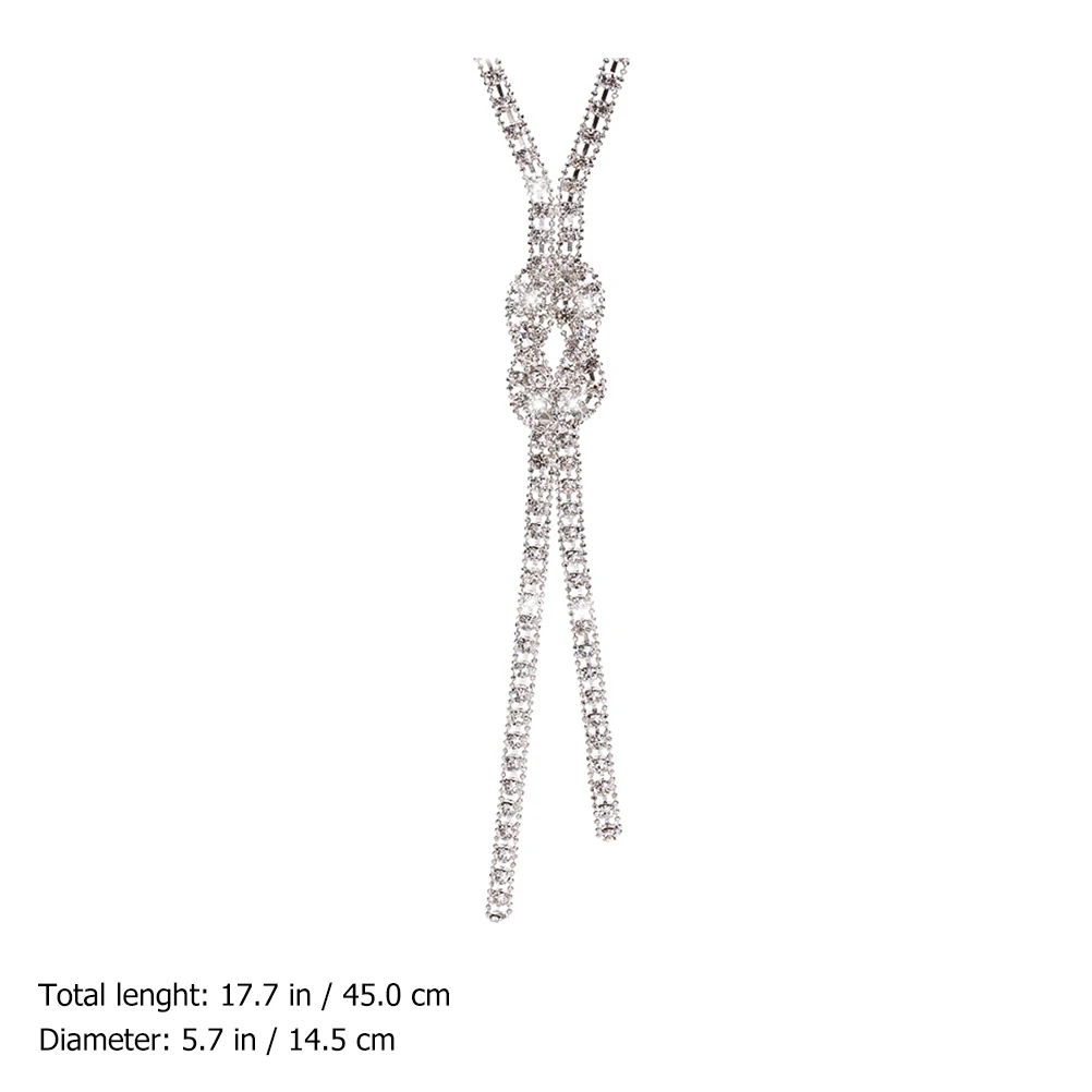  Sweater Choker Winter Neck Chain Necklace Silver Clavicle Dressy Collocation Scarf Rhinestone