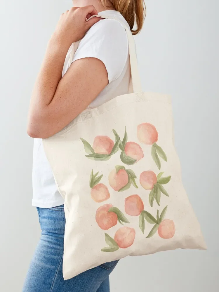 

Watercolor Peaches Tote Bag women bag canvas tote bags free delivery bags sacs de shopping