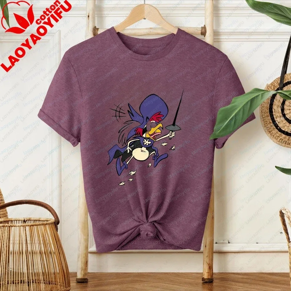 Adult Humor Super Chicken Fun Crazy Neutral Classic Cotton Short-Sleeved T-shirt for Men and Women (Universal Fit)