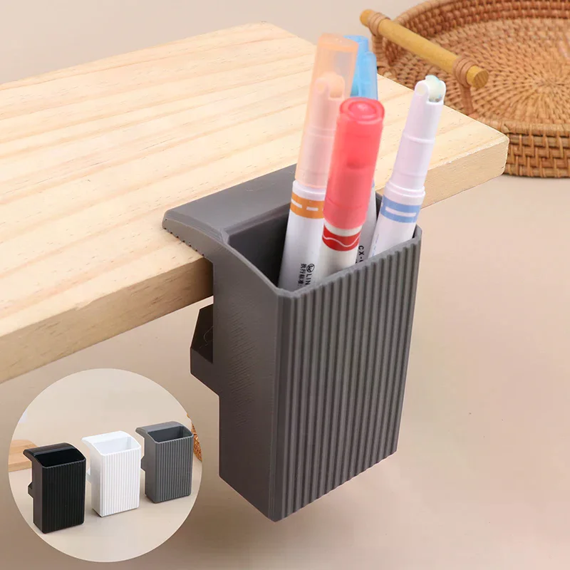 Clip On Desk Edge Pen Holder Organizer Wide Clamping No Screws Office Home Storage For Workplace Teaching Office Organization