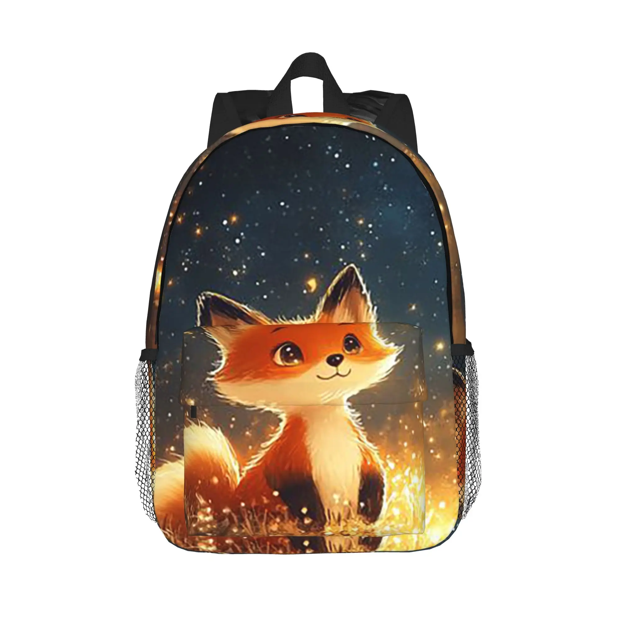 Fox In The Forest And Dots Of Starlight Backpack Hot Sale Daypack Boys Girls BookBag Shoulder Bags for Men Women School Bag