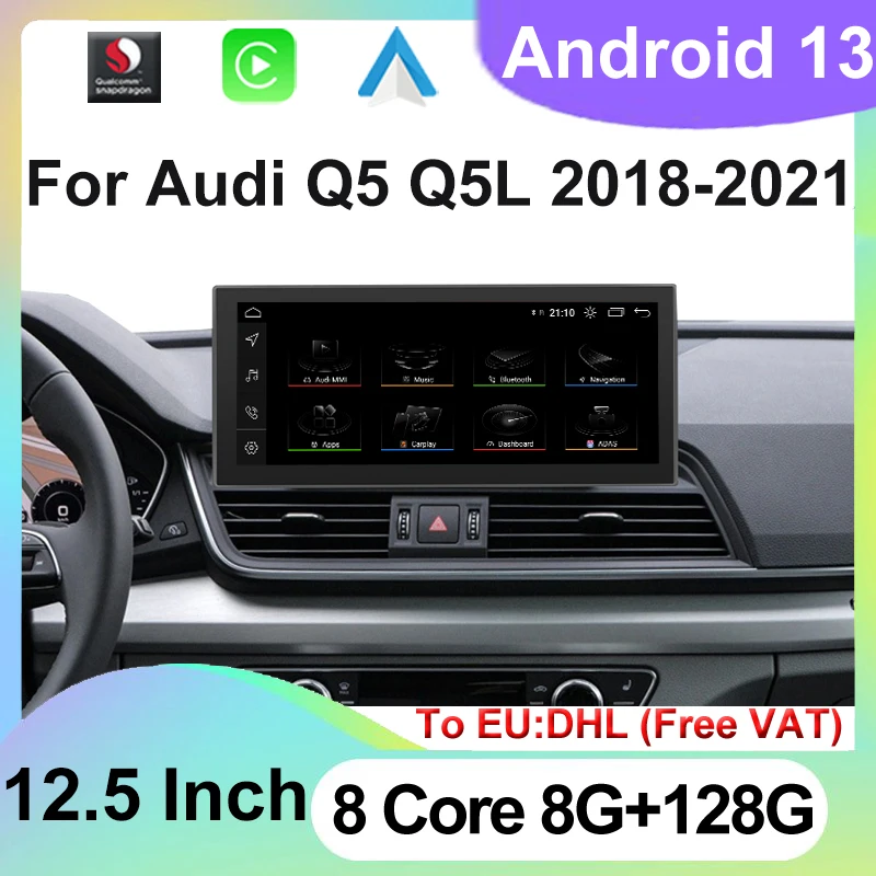 

Android13 12.3" GPS Navigation Radio For AUDI Q5 Q5L 2018-2021 Snapdragon 665 Car Video DVD Players Wireless Carplay AUTO Touch