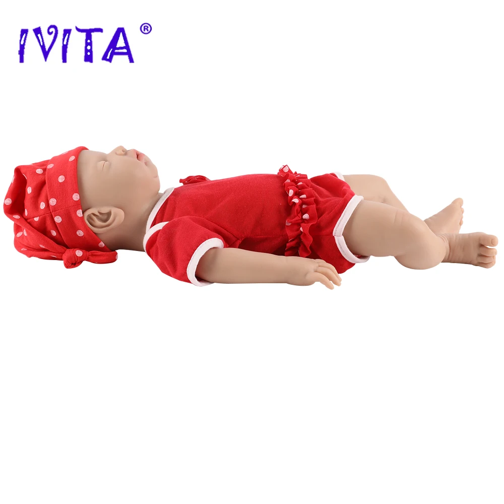 ตุ๊กตาซิลิโคน IVITA WG1514 ขนาด 18 นิ้ว น้ำหนัก 2980 กรัม ทำจากซิลิโคน 100% ตุ๊กตาเด็กแรกเกิดเหมือนจริงสำหรับเด็ก ของเล่นแฟชั่น ตุ๊กตาเหมือนจริง