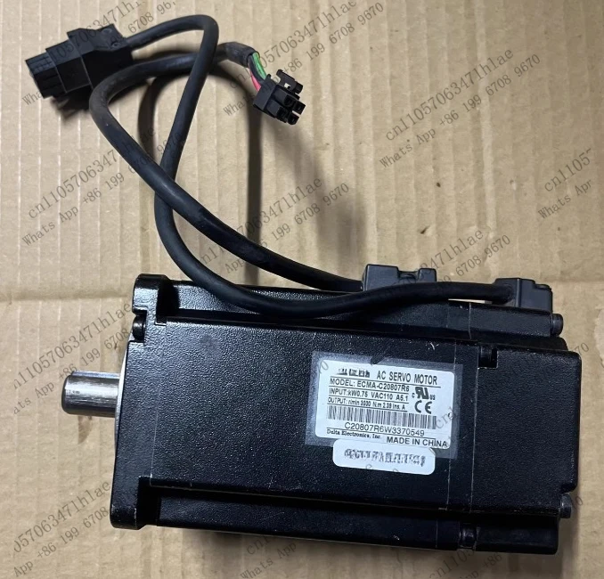 Servo motor, ECMA-C20807R6, shaft length 27mm, features well-packaged, tested OK