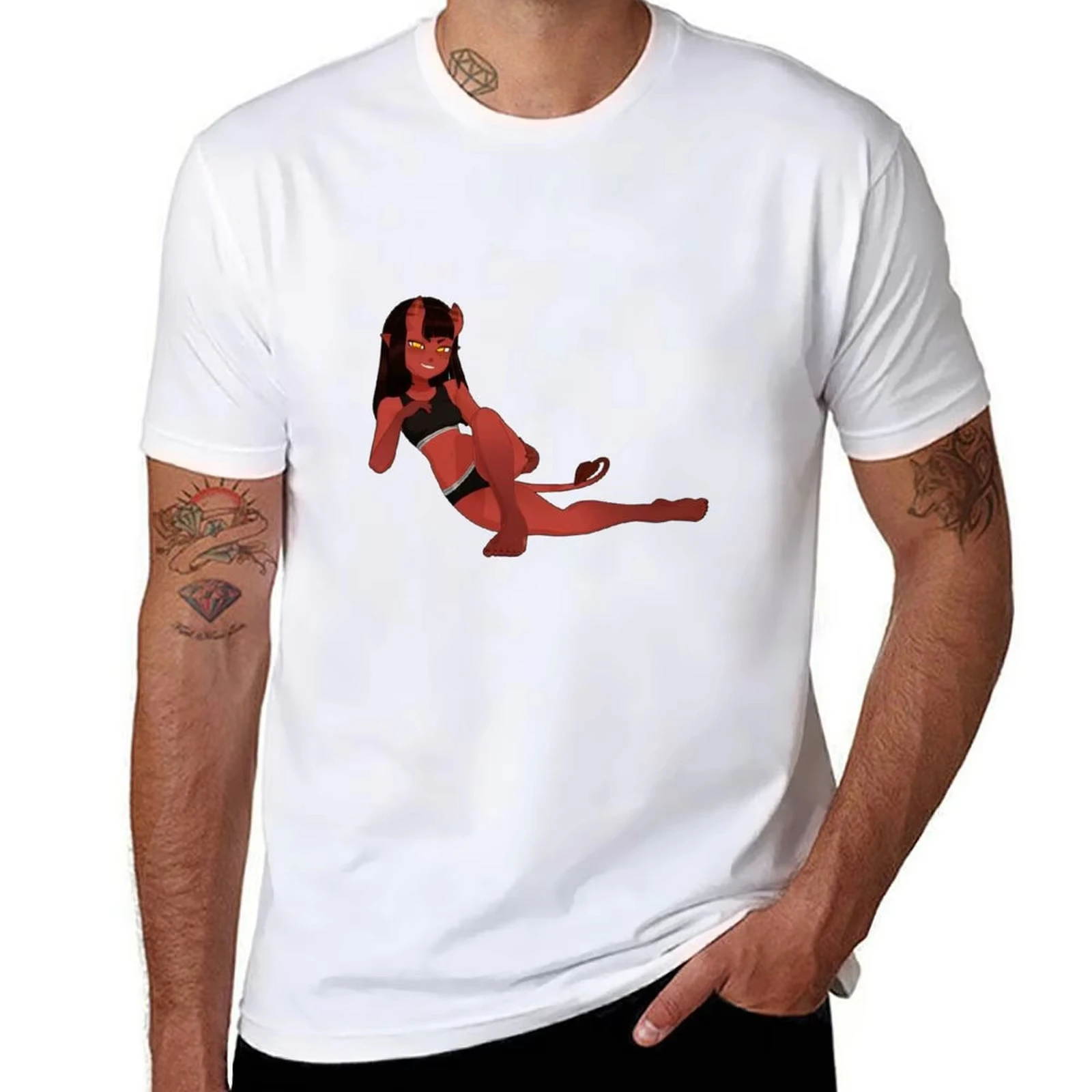 Meru الشيطانة تي شيرت بلوزة الملابس المشجعين الرياضية مضحك تي شيرت تي شيرت مطبوع القطن الخالص الرجال والنساء عالية الجودة