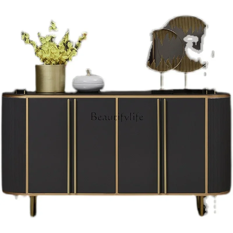 

05-*Modern porch cabinet against the wall Marble household living room storage cabinet Italian decorative cabinet